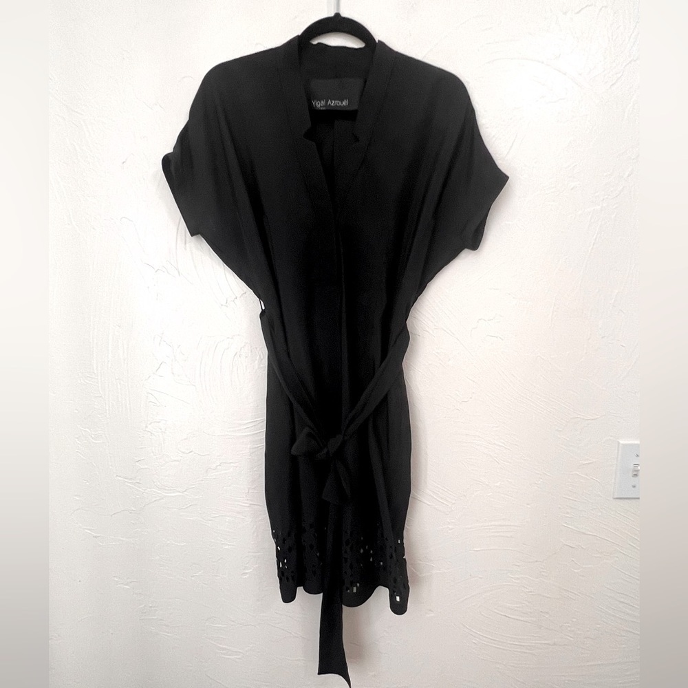 Yigal Azrouel Black cutout shirt dress size S